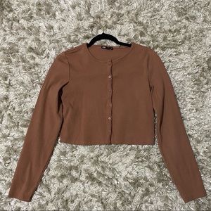 ZARA long sleeve cropped top